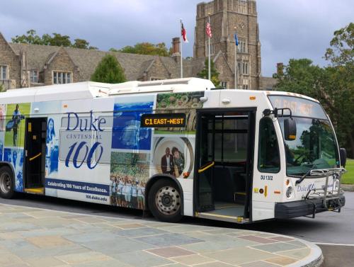 picture of Duke bus on campus