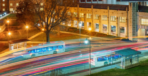 Duke buses by medical center